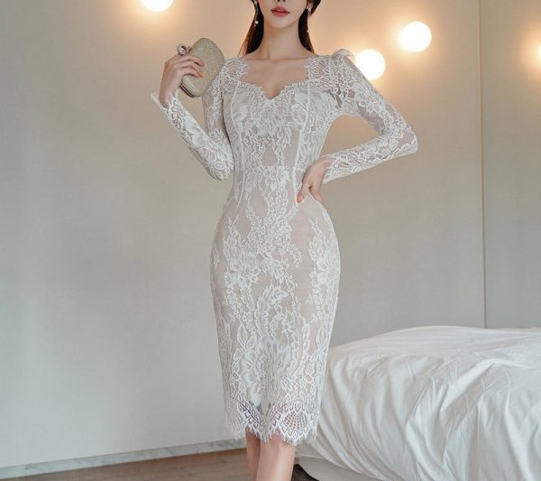 Lace perspective bodycon dresses