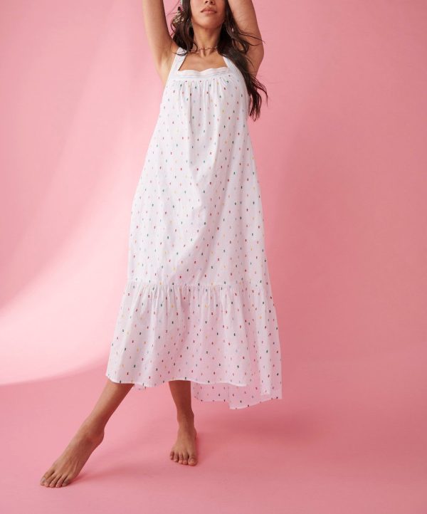 Dress - White with Embroidery
